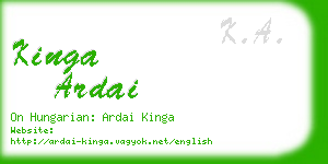 kinga ardai business card